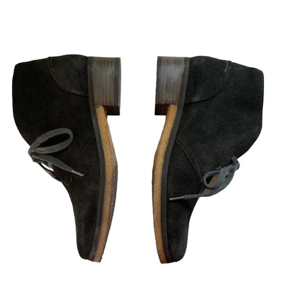 See by Chloe Black Suede Low Heel Crepe Sole Desert Boots Booties Size 7.5 - Picture 3 of 6